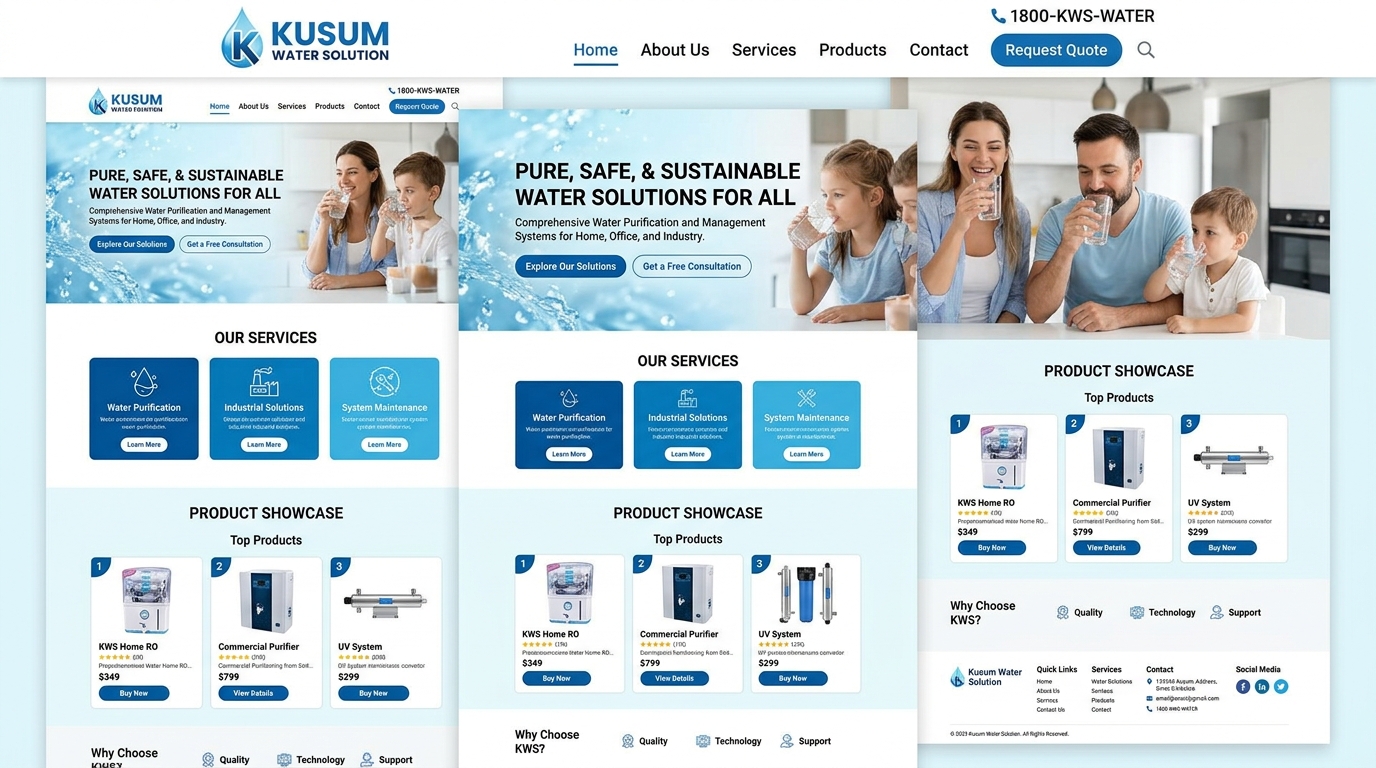 Kusum Water Solution website preview